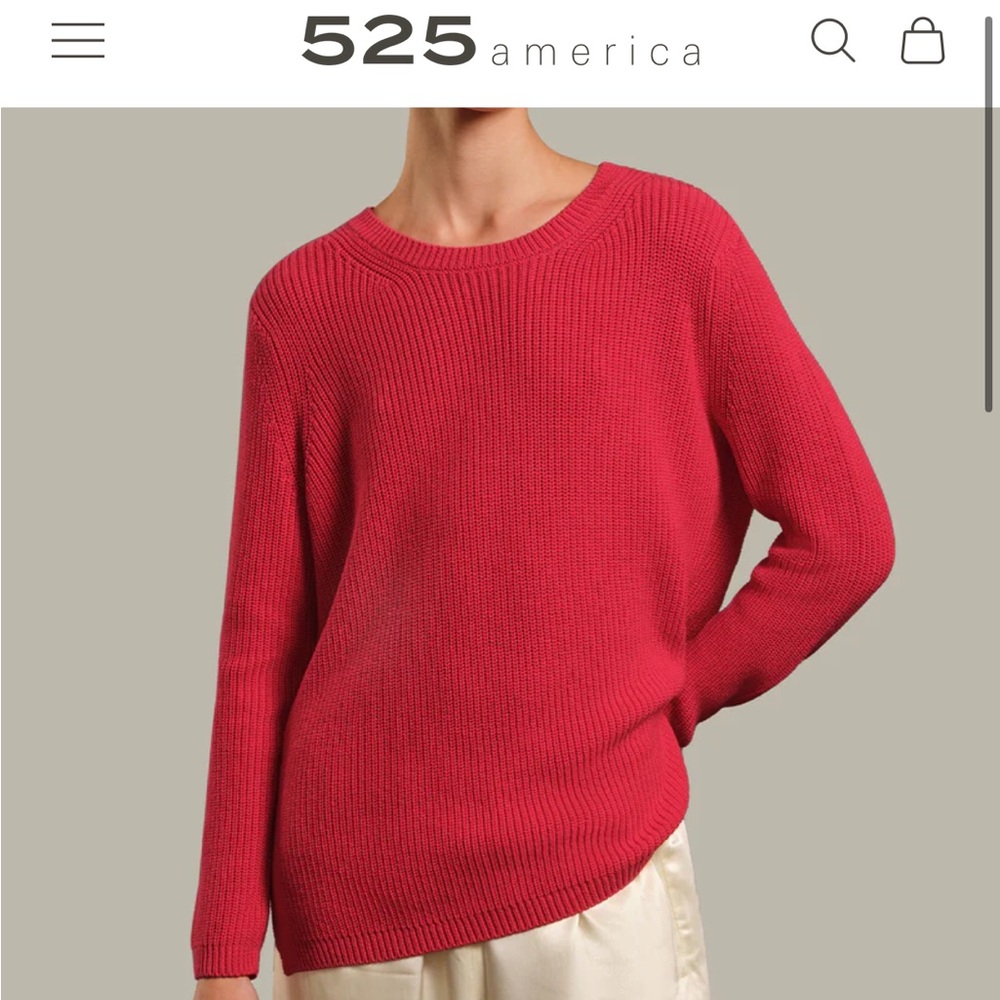 525 America Vibrant Red Crew Neck Sweater